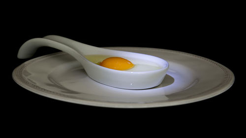 Close-up of breakfast served in plate