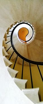 Directly above shot of spiral staircase