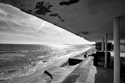 Scenic view of beach against sky