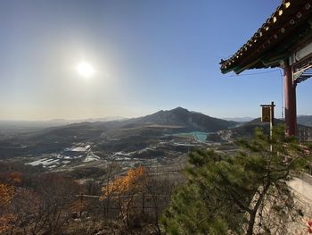 Scenic view of mountains against sky