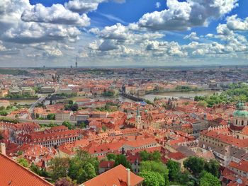High angle shot of townscape