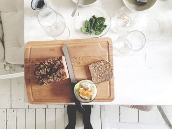 Directly above shot of food on table