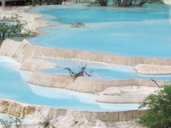 High angle view of swimming pool