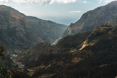 Scenic view of mountains against sky