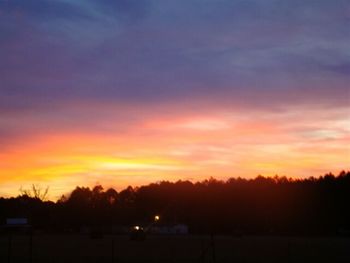 Scenic view of landscape against sky at sunset