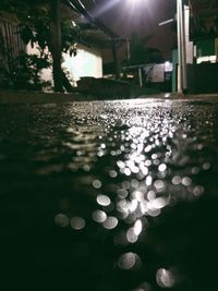 Reflection of illuminated lights in water