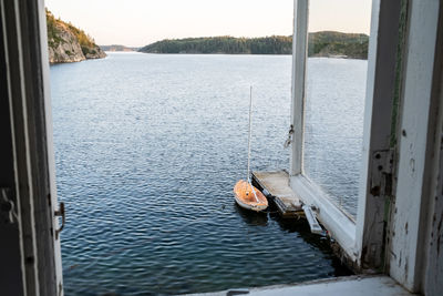 Boats in lake