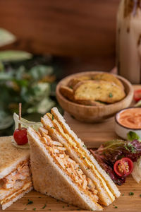 Close-up of food on table