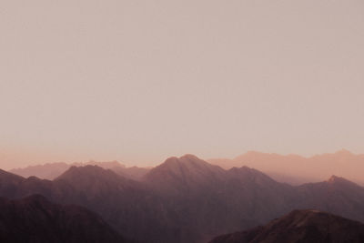 Scenic view of mountains against clear sky