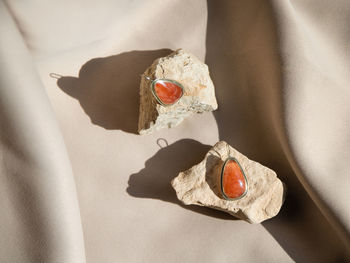 Cropped hand of woman with christmas decoration