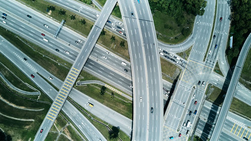 High angle view of traffic on road