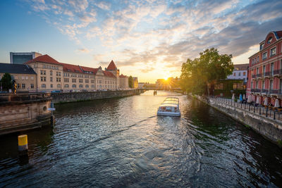 Bridge over river in city