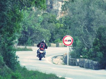 Man riding motorcycle