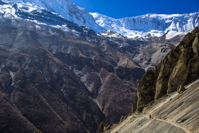 Scenic view of snowcapped mountains