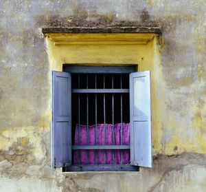 Closed door of house