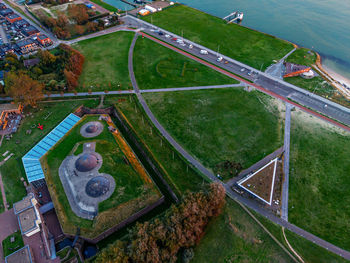 High angle view of cityscape