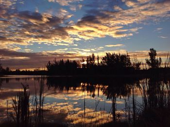 Sunset over lake