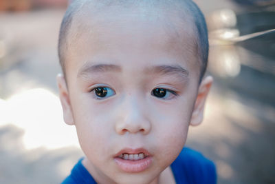 Close-up portrait of cute boy