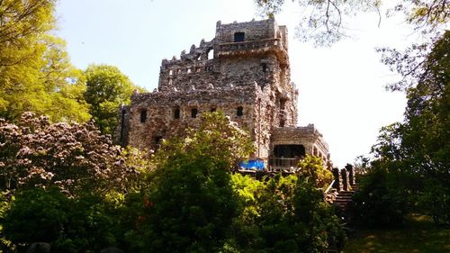 Low angle view of old building against sky