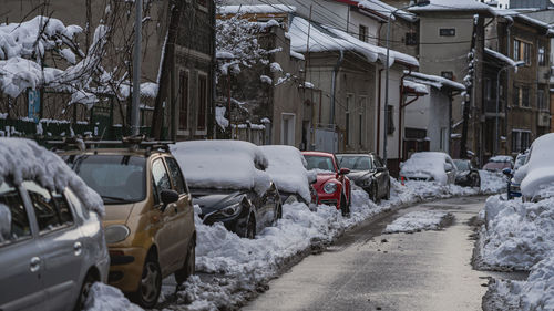 Cars on street in city