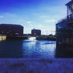 View of river with buildings in background