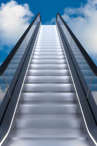 Low angle view of staircase against sky