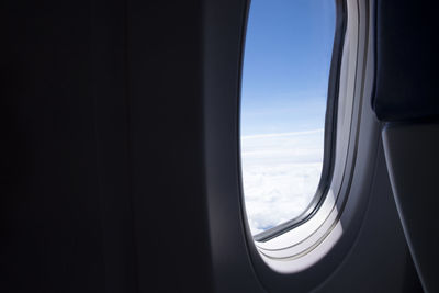 Close-up of airplane window