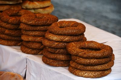 Close-up of bread on table