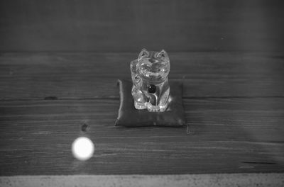 Close-up of drinking glass on table