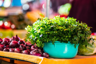 Close-up of fruits on table