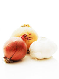 Close-up of fruit on white background