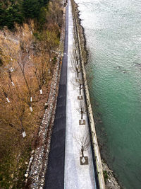 High angle view of bridge over river