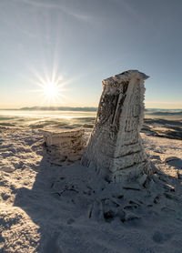 Mountain sunny winter day