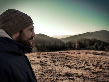 Man standing on landscape