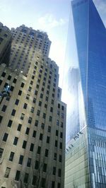 Low angle view of modern building against sky