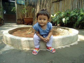 Full length portrait of cute girl