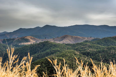 Scenic view of mountains against sky