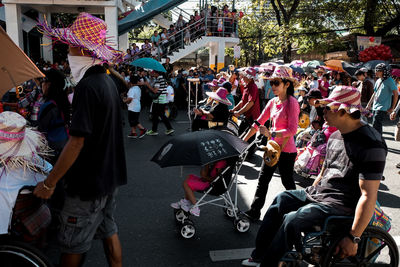 Group of people in market