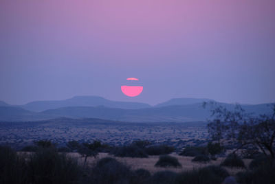 Scenic view of landscape against sky during sunset