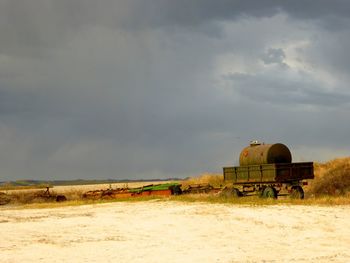 View of landscape against cloudy sky