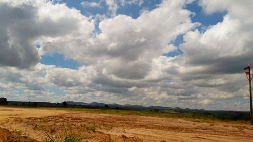 Scenic view of field against sky