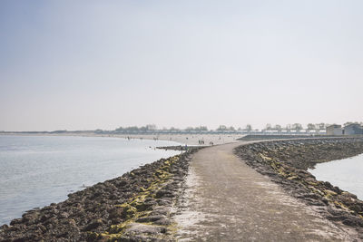 Scenic view of river against clear sky