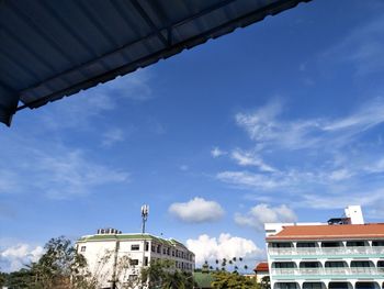 Low angle view of buildings against sky