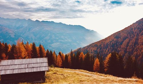 Scenic view of mountains against sky