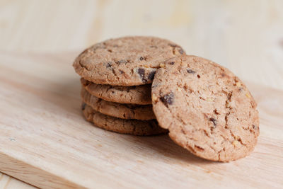 Close-up of cookies on table