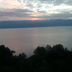 Scenic view of landscape against sky during sunset