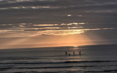 Scenic view of sunset over sea