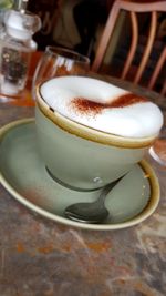 Close-up of coffee on table