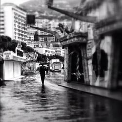 Woman standing in city