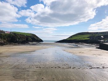 Scenic view of beach against sky